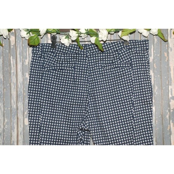 Gloria Vanderbilt Ladies Blue Capri Pants Size 16 Stretch Checks Straight Leg - Picture 6 of 9